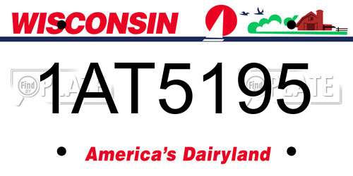 1AT5195 Wisconsin License Plate