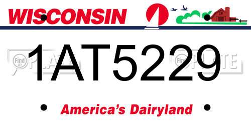 1AT5229 Wisconsin License Plate