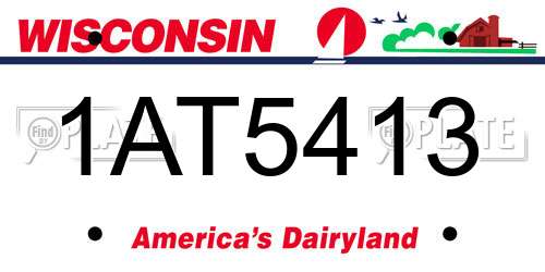 1AT5413 Wisconsin License Plate