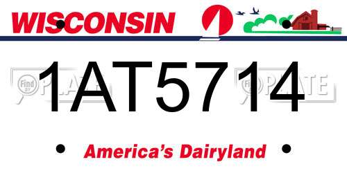 1AT5714 Wisconsin License Plate