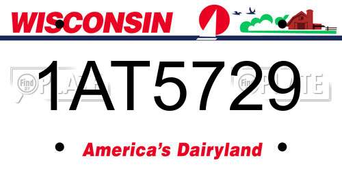 1AT5729 Wisconsin License Plate