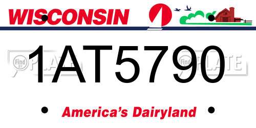1AT5790 Wisconsin License Plate
