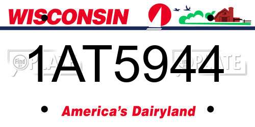 1AT5944 Wisconsin License Plate