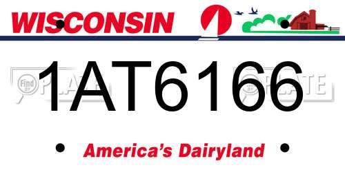 1AT6166 Wisconsin License Plate