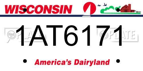 1AT6171 Wisconsin License Plate