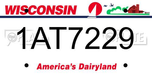 1AT7229 Wisconsin License Plate