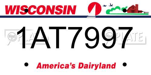 1AT7997 Wisconsin License Plate