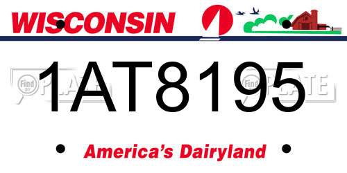 1AT8195 Wisconsin License Plate