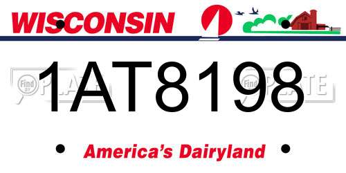 1AT8198 Wisconsin License Plate