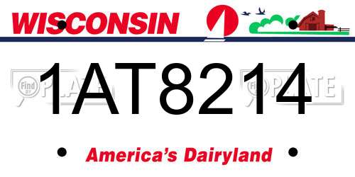 1AT8214 Wisconsin License Plate