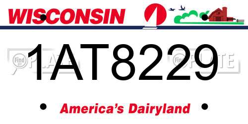 1AT8229 Wisconsin License Plate