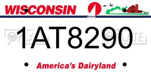 1AT8290 Wisconsin License Plate