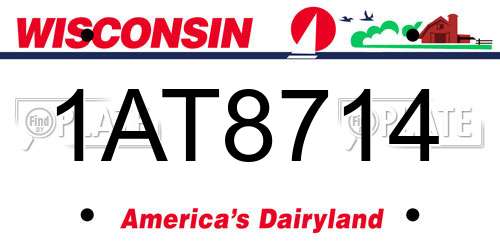 1AT8714 Wisconsin License Plate