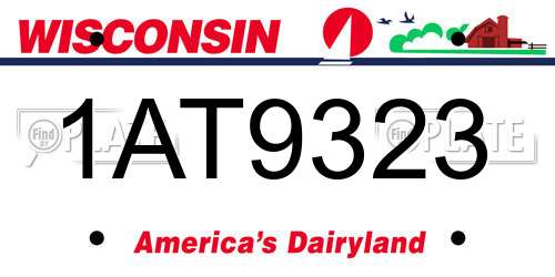 1AT9323 Wisconsin License Plate