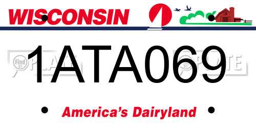 1ATA069 Wisconsin License Plate