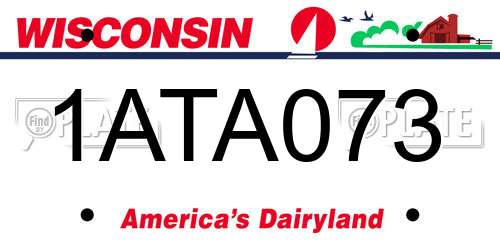 1ATA073 Wisconsin License Plate