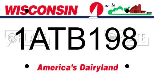1ATB198 Wisconsin License Plate