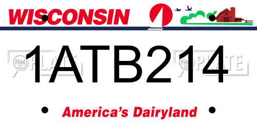 1ATB214 Wisconsin License Plate