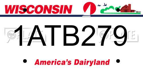 1ATB279 Wisconsin License Plate