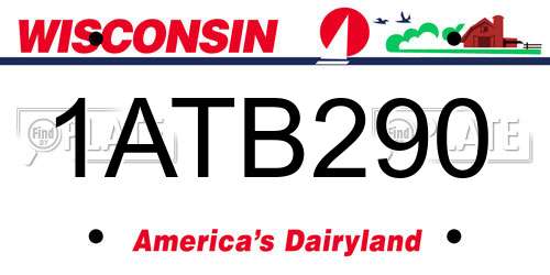 1ATB290 Wisconsin License Plate