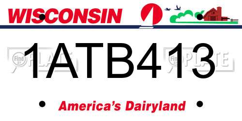 1ATB413 Wisconsin License Plate