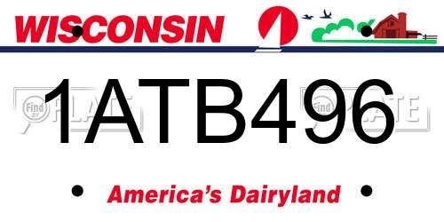 1ATB496 Wisconsin License Plate