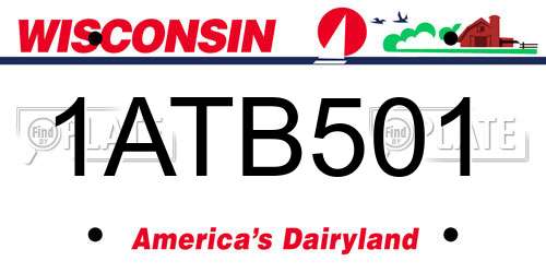1ATB501 Wisconsin License Plate