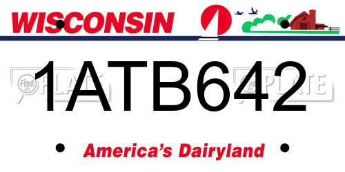 1ATB642 Wisconsin License Plate