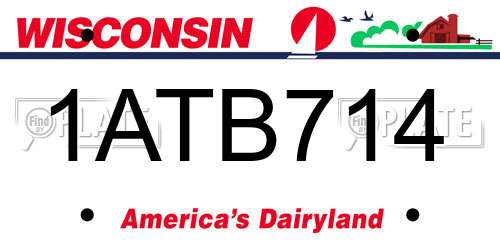 1ATB714 Wisconsin License Plate