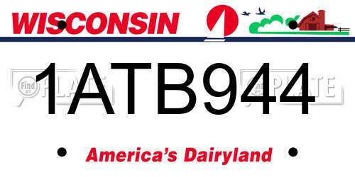 1ATB944 Wisconsin License Plate