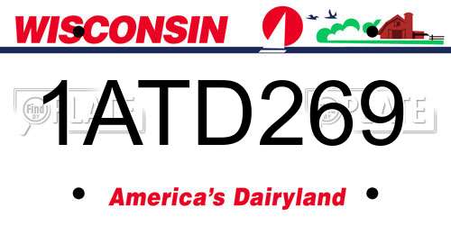1ATD269 Wisconsin License Plate