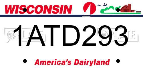 1ATD293 Wisconsin License Plate