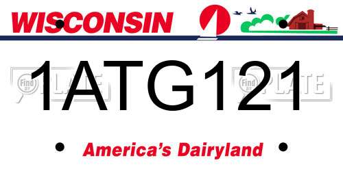 1ATG121 Wisconsin License Plate