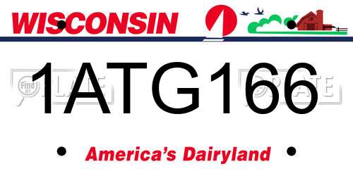 1ATG166 Wisconsin License Plate