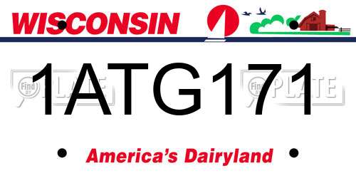 1ATG171 Wisconsin License Plate