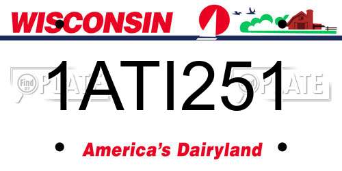 1ATI251 Wisconsin License Plate