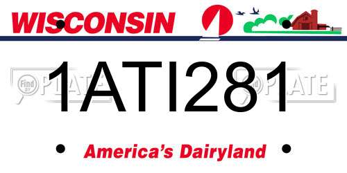 1ATI281 Wisconsin License Plate