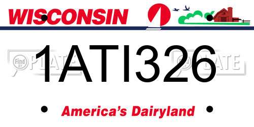1ATI326 Wisconsin License Plate