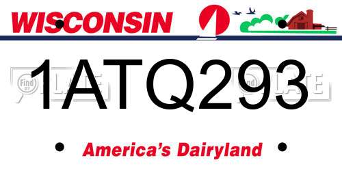 1ATQ293 Wisconsin License Plate