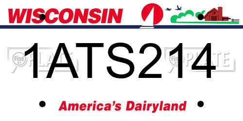1ATS214 Wisconsin License Plate