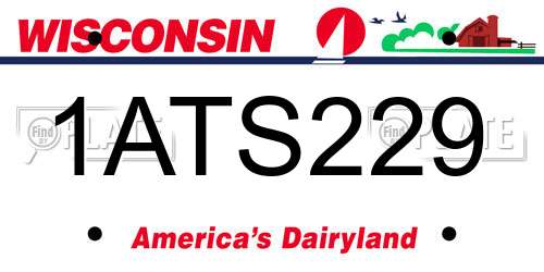 1ATS229 Wisconsin License Plate