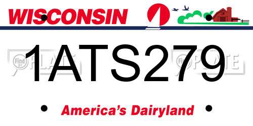 1ATS279 Wisconsin License Plate