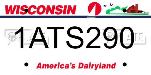 1ATS290 Wisconsin License Plate