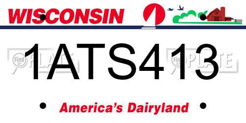1ATS413 Wisconsin License Plate