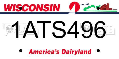 1ATS496 Wisconsin License Plate
