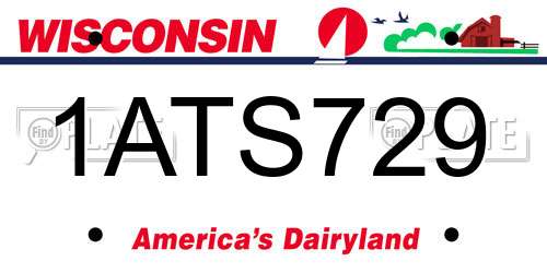 1ATS729 Wisconsin License Plate