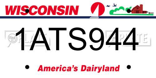 1ATS944 Wisconsin License Plate
