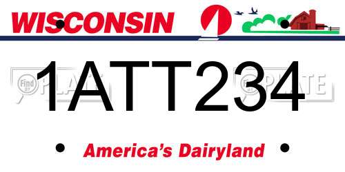 1ATT234 Wisconsin License Plate