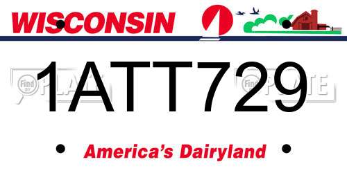 1ATT729 Wisconsin License Plate