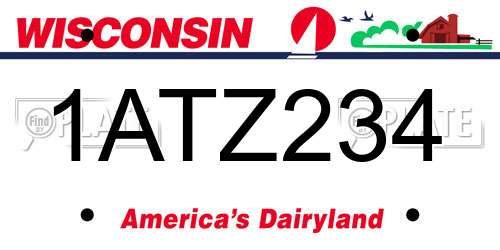 1ATZ234 Wisconsin License Plate
